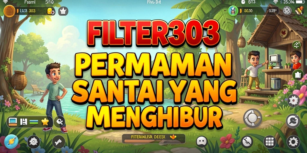 Screenshot utama menampilkan gameplay seru FILTER303 dengan grafis yang cerah.