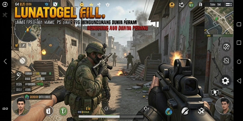 Screenshot gameplay LUNATOGEL menunjukkan aksi tembak-menembak yang intens.
