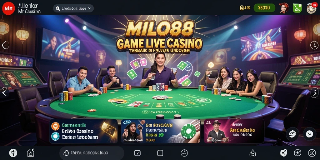 Tangkapan layar MILO88 menunjukkan dealer live yang ramah dan suasana permainan yang mendebarkan.