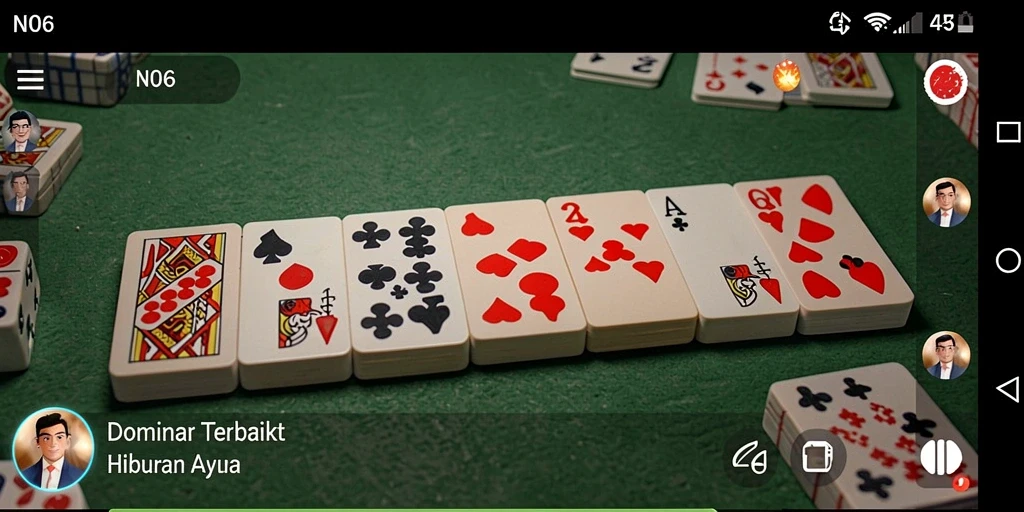 Tampilan menarik N06 saat bermain Domino dengan teman.