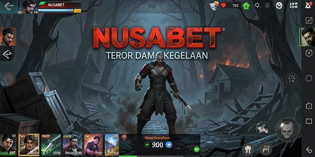 Screenshot NUSABET menampilkan suasana horor yang menegangkan.