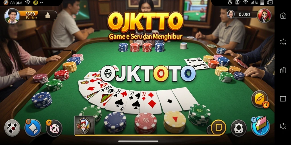 Screenshot gameplay seru dari OJKTOTO, menampilkan pertandingan Gaple yang kompetitif.