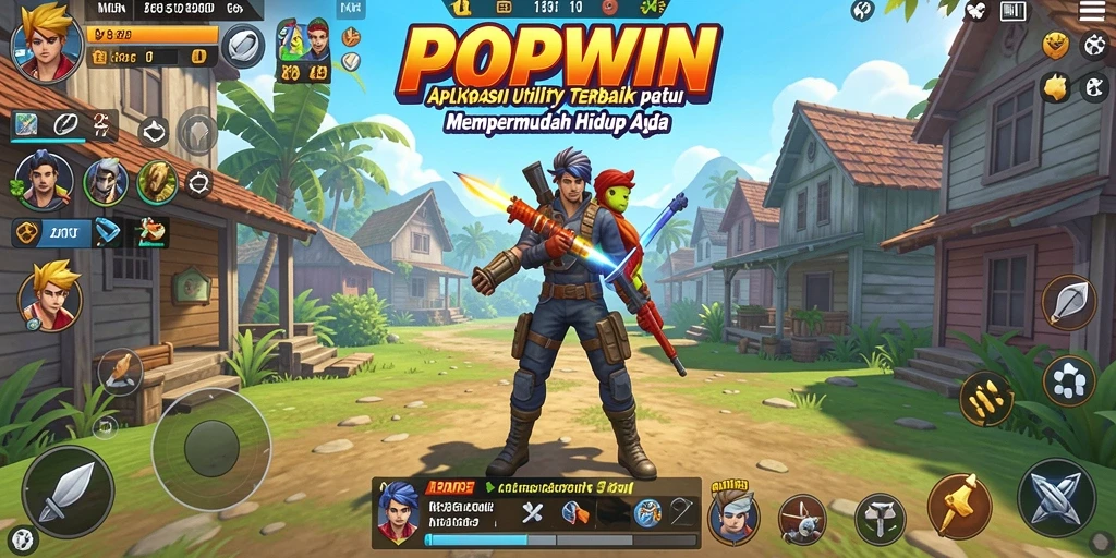 Screenshot menampilkan antarmuka POPWIN dengan alat manajemen tugas.